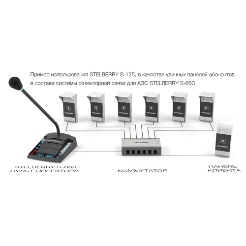Всепогодная абонентская панель диспетчерской оперативной связи Stelberry S-125 с защитным козырьком